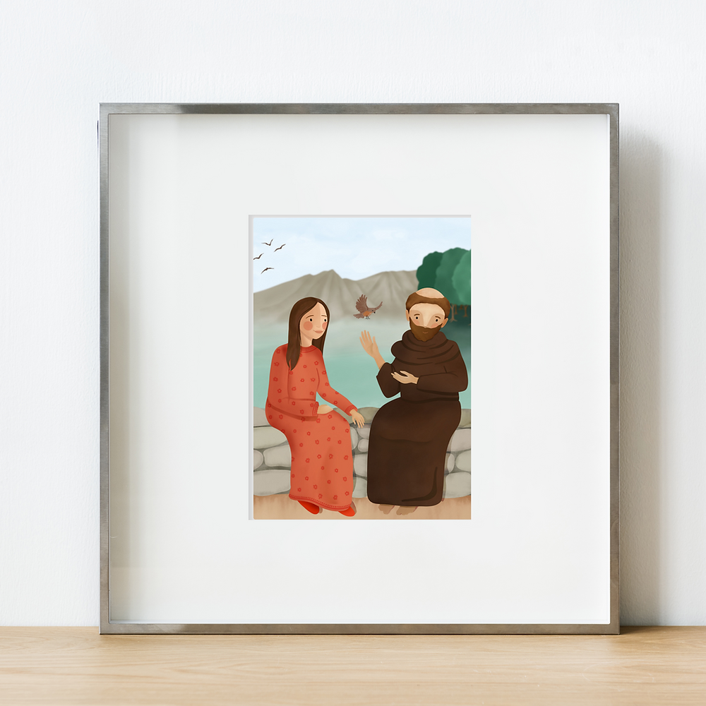 Saints Clare and Francis Print