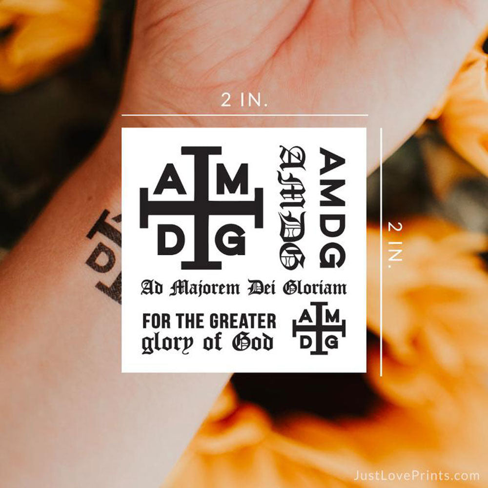"AMDG Collection" Temporary Tattoos