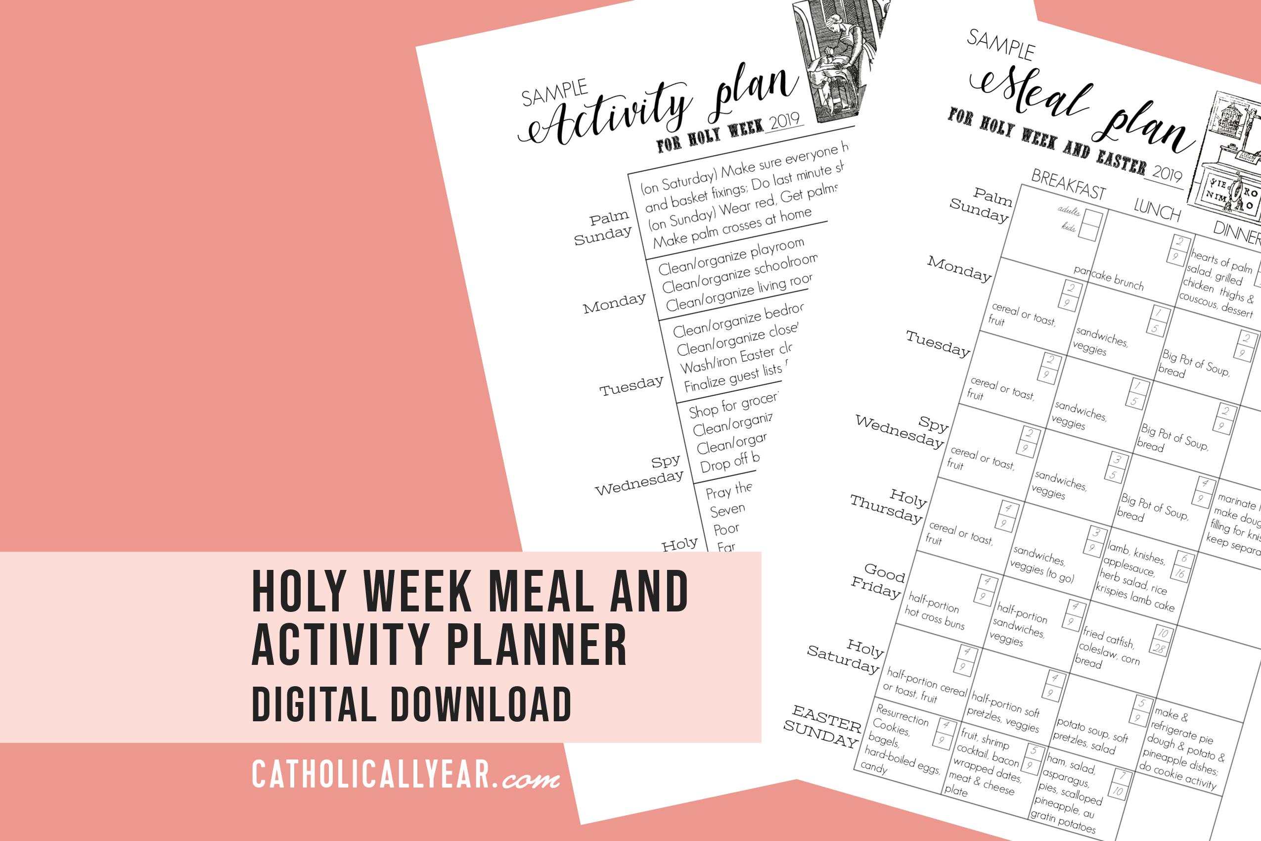 Catholic Planner Stickers - Instant Download, PDF Printable