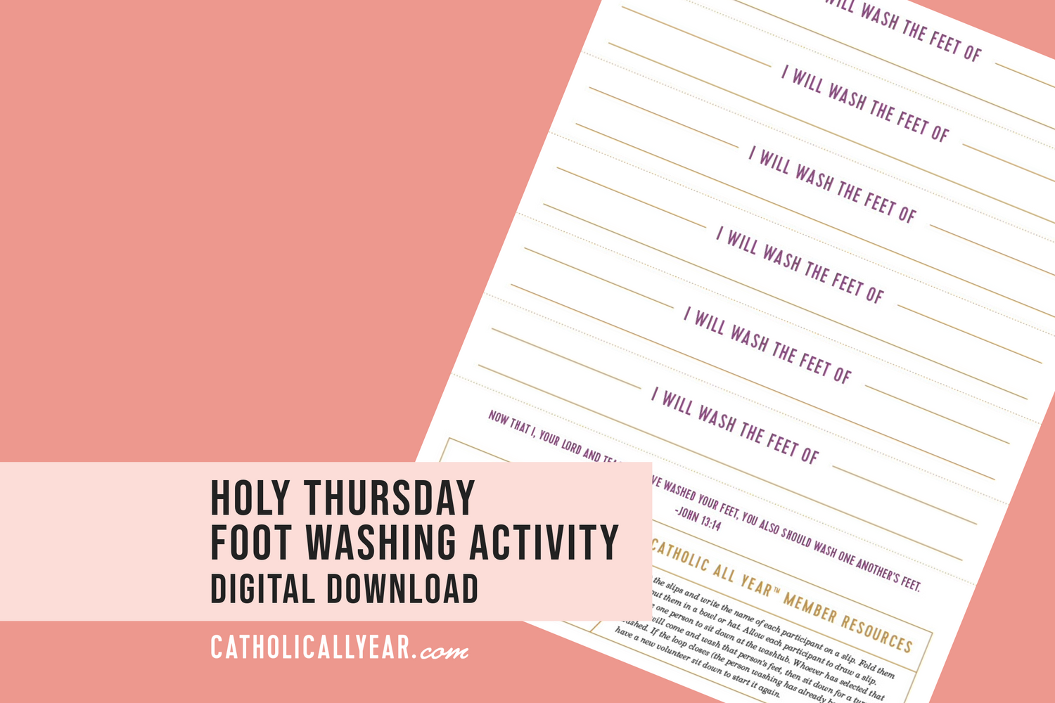 Family Footwashing Name Slips Activity {Digital Download}