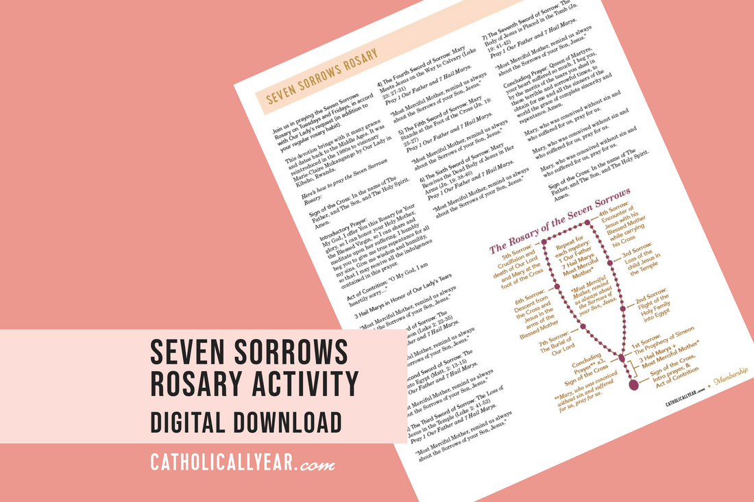 Seven Sorrows Rosary Activity {Digital Download}