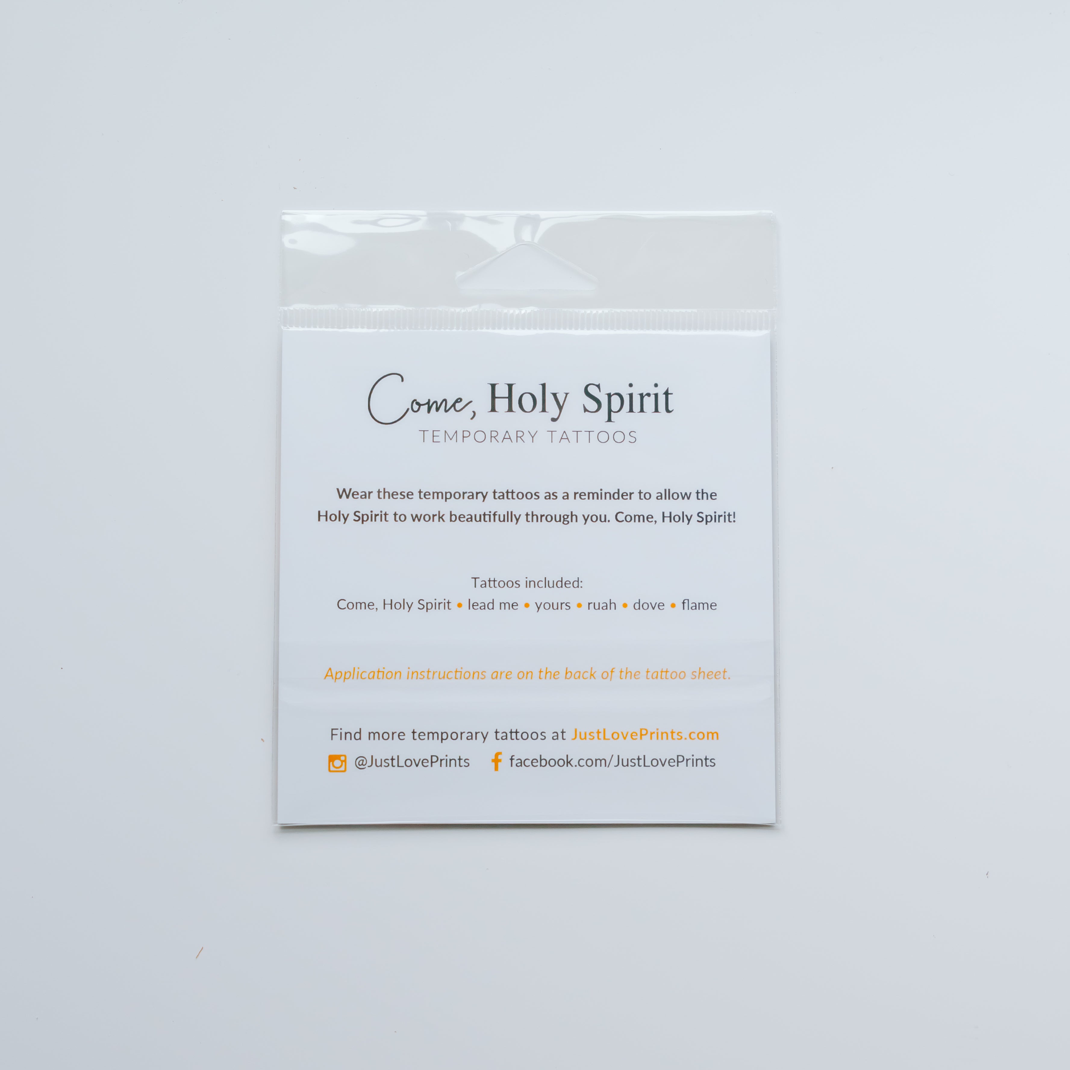 "Come, Holy Spirit Collection" Temporary Tattoos