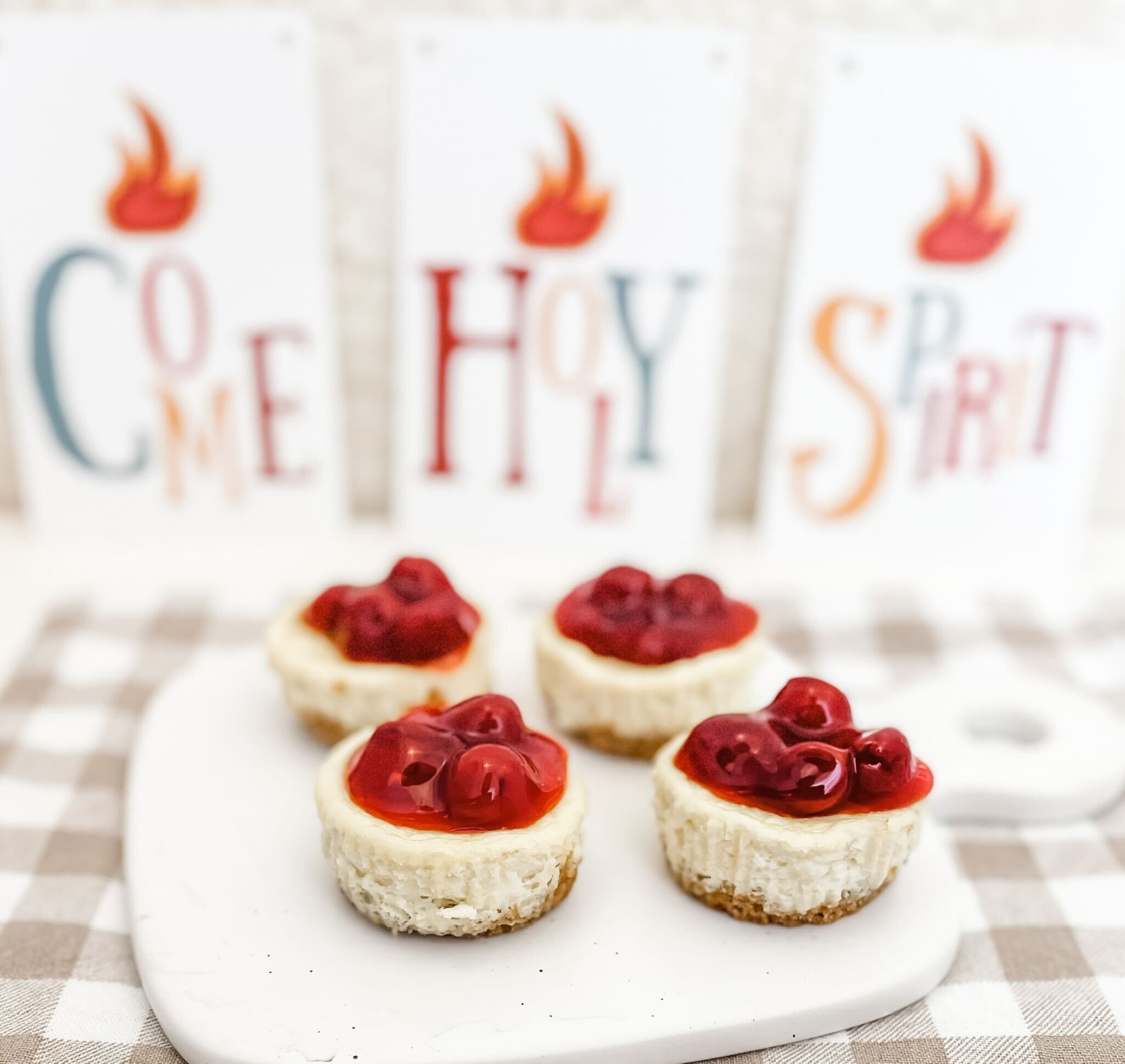 Pentecost Mini Cherry Cheesecakes - Pentecost