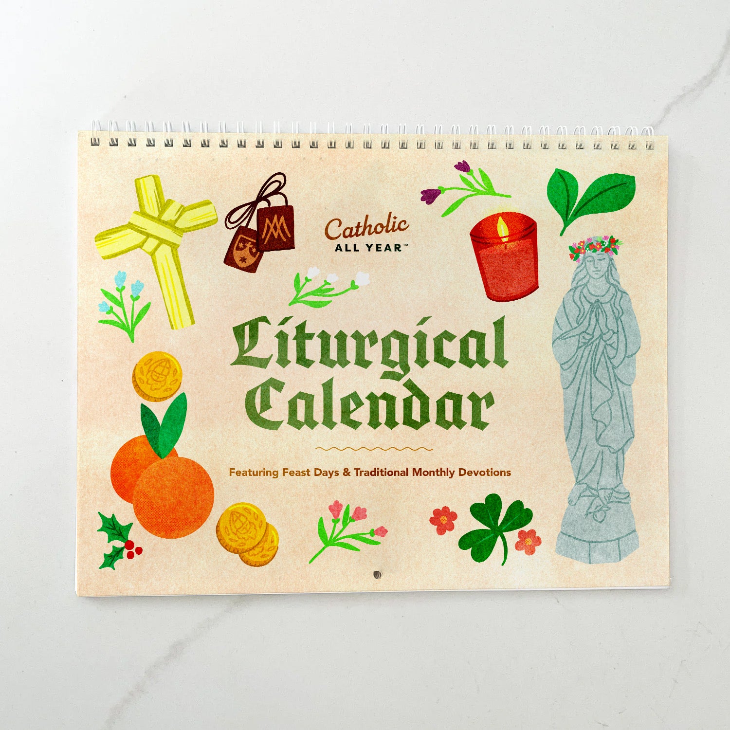 PRE-ORDER Catholic All Year 2026 Liturgical Wall Calendar PLUS Academic Months!