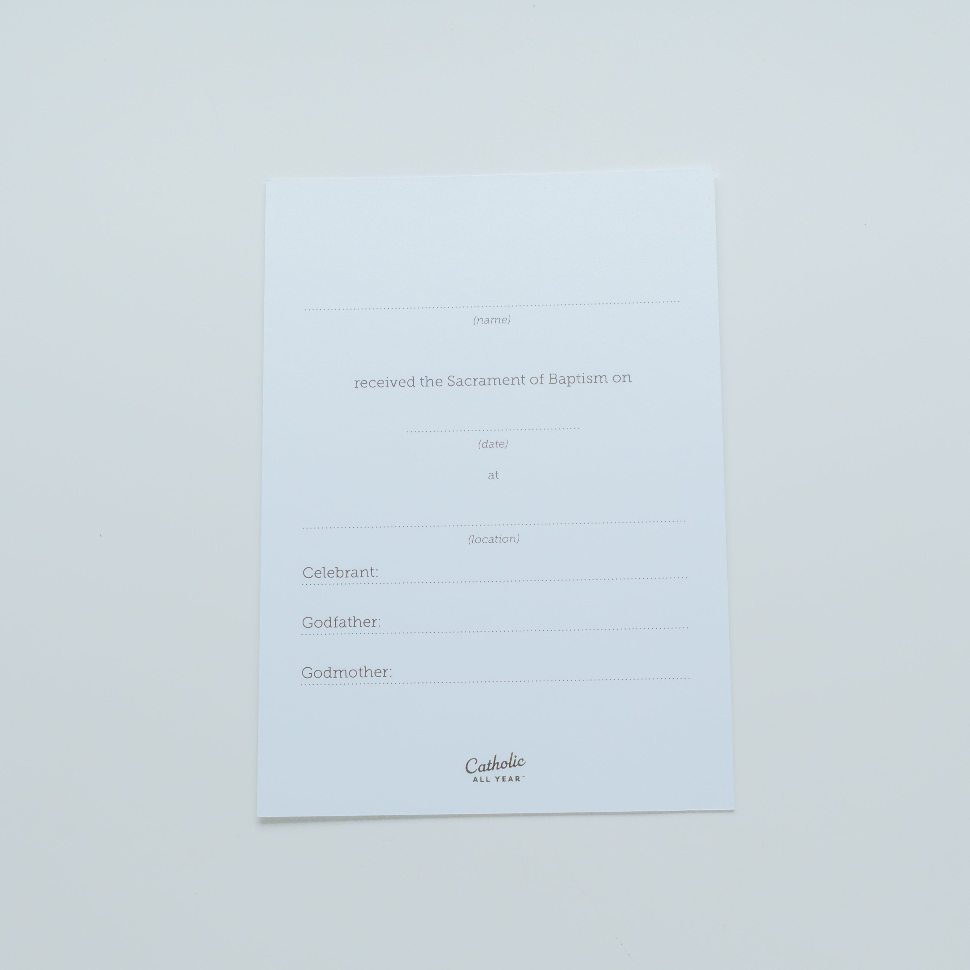 Confirmation Print