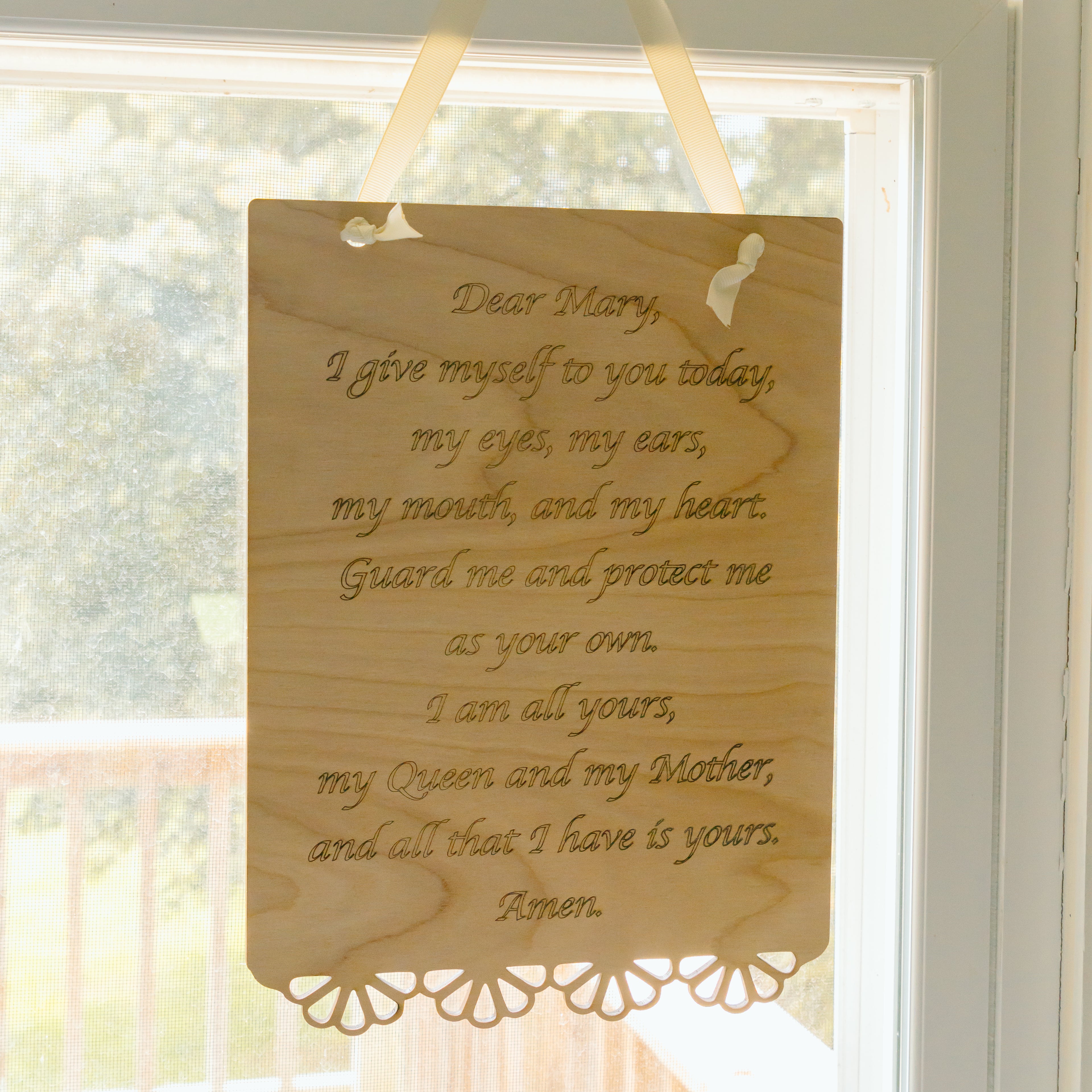 Marian Morning Offering - Wooden Wall Sign