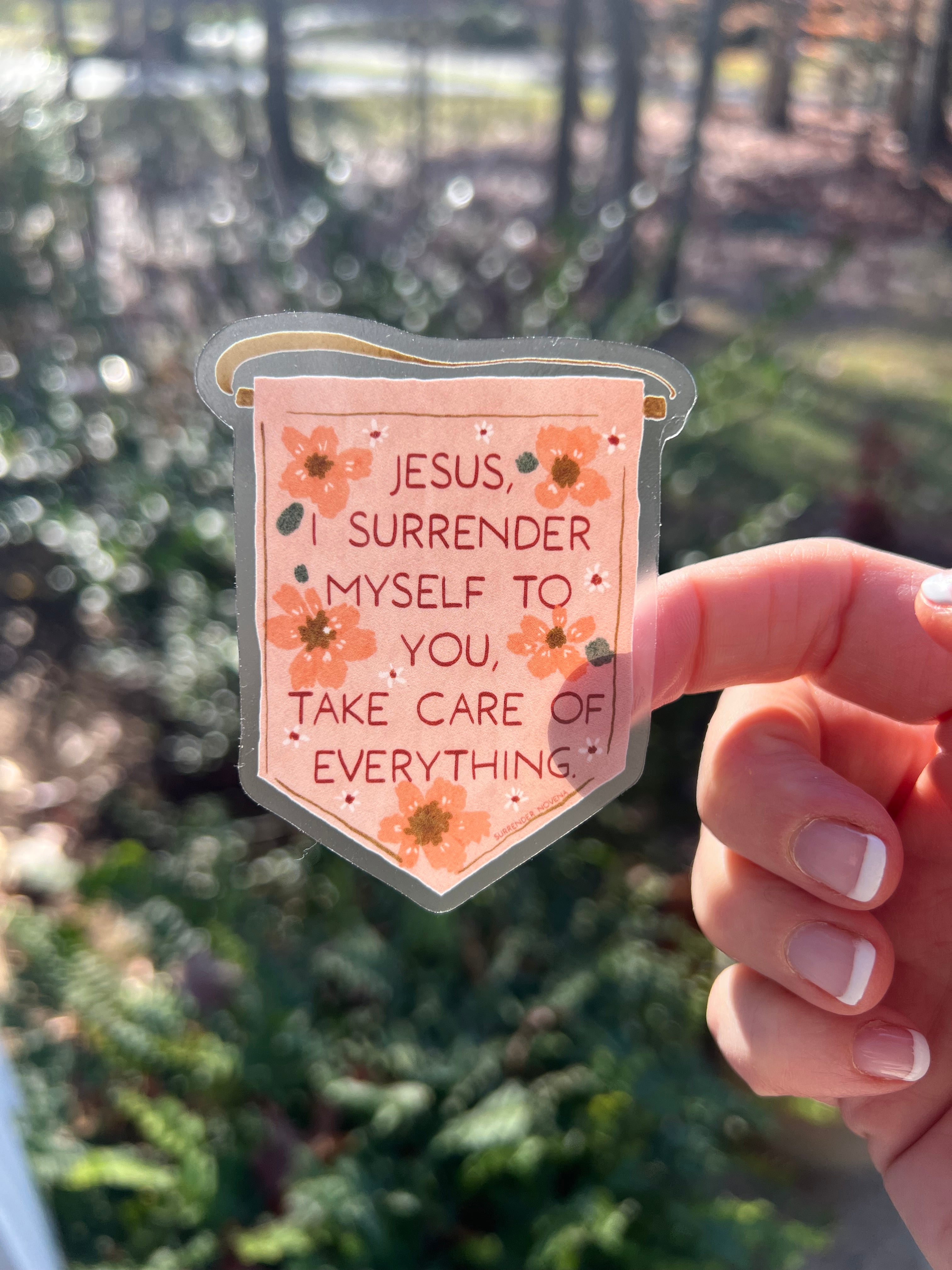 I Surrender' Prayer Sticker - Santa Clara Design