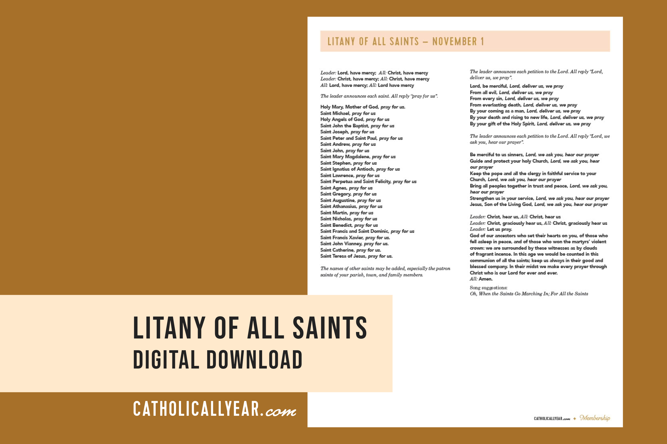 Litany of All Saints {Digital Download} The Catholic All Year Marketplace