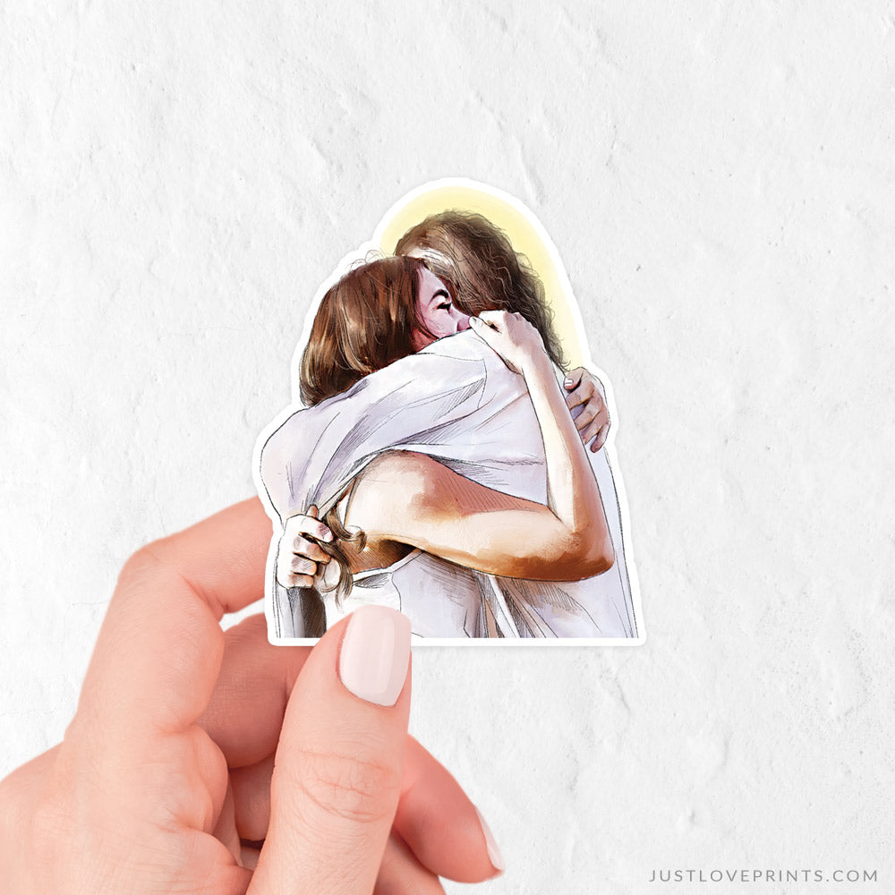 Jesus Hug Vinyl Sticker
