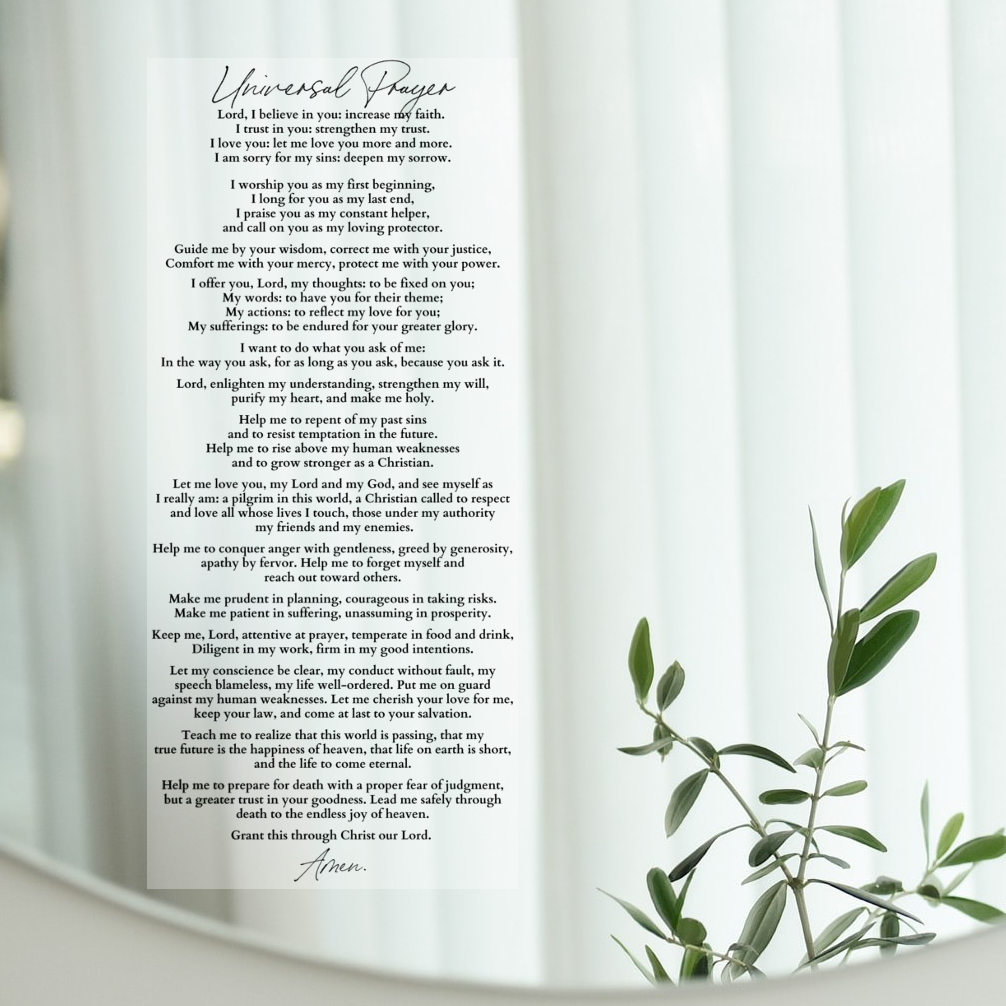 The Universal Prayer Static Cling – The Catholic All Year Marketplace