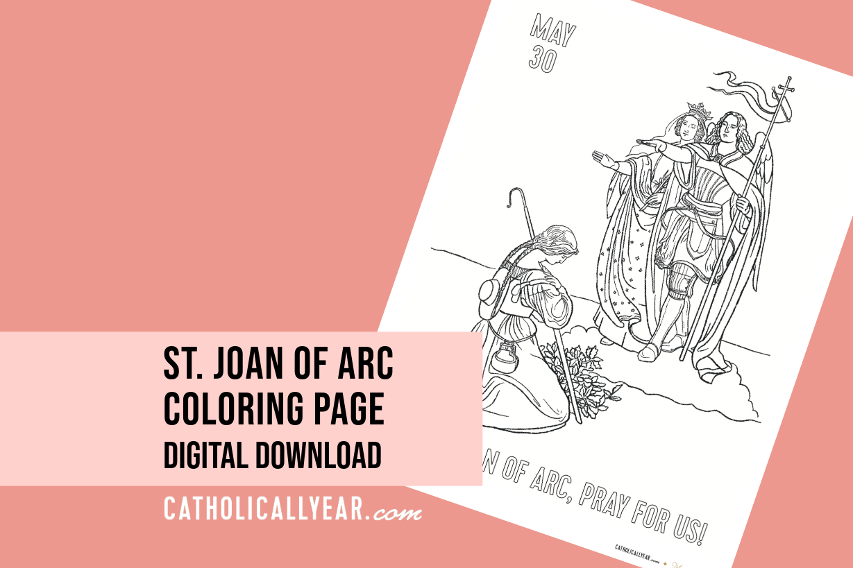 St. Joan of Arc Coloring Page {Digital Download}