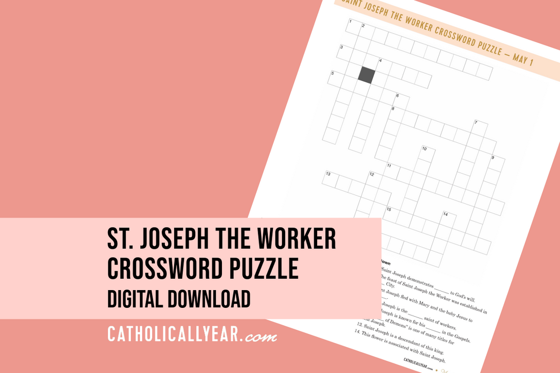 St. Joseph the Worker Crossword Puzzle Activity {Digital Download}