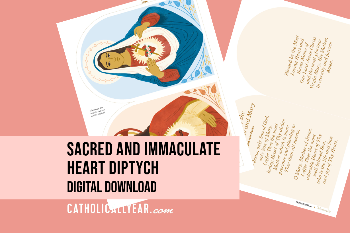 Sacred and Immaculate Heart Diptych {Digital Download}