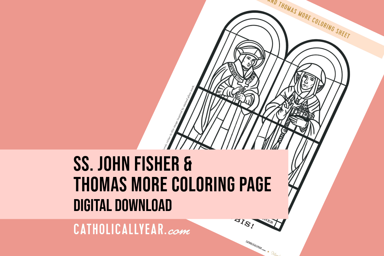 Ss. John Fisher and Thomas More Coloring Page {Digital Download}