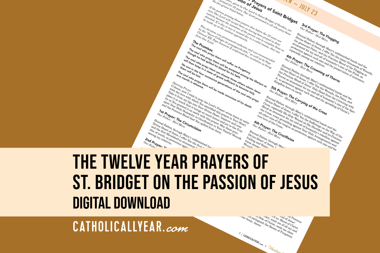 The Twelve Year Prayers of St. Bridget on the Passion of Jesus {Digital Download}