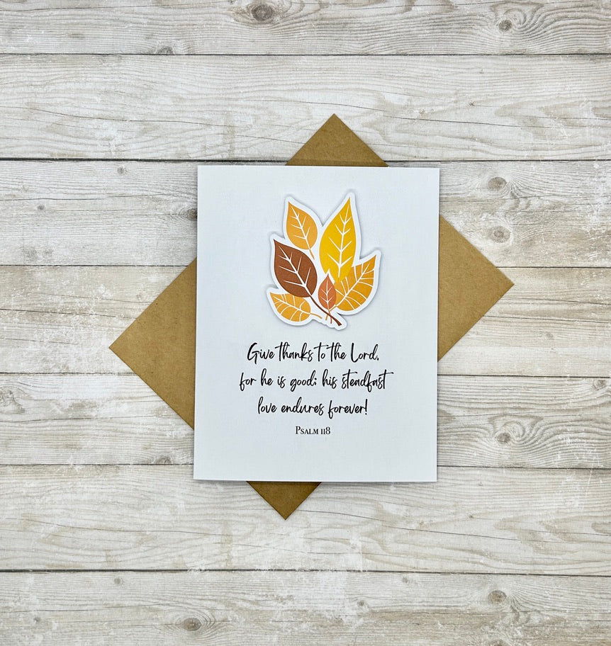 Psalm 118 Give Thanks Fall Greeting Card