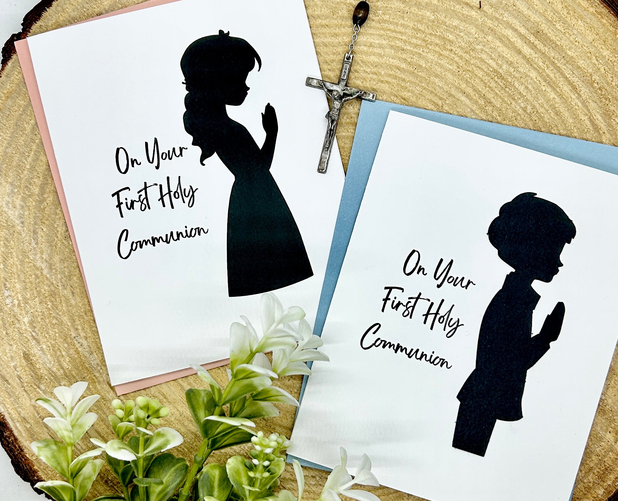 First Communion Silhouette Card