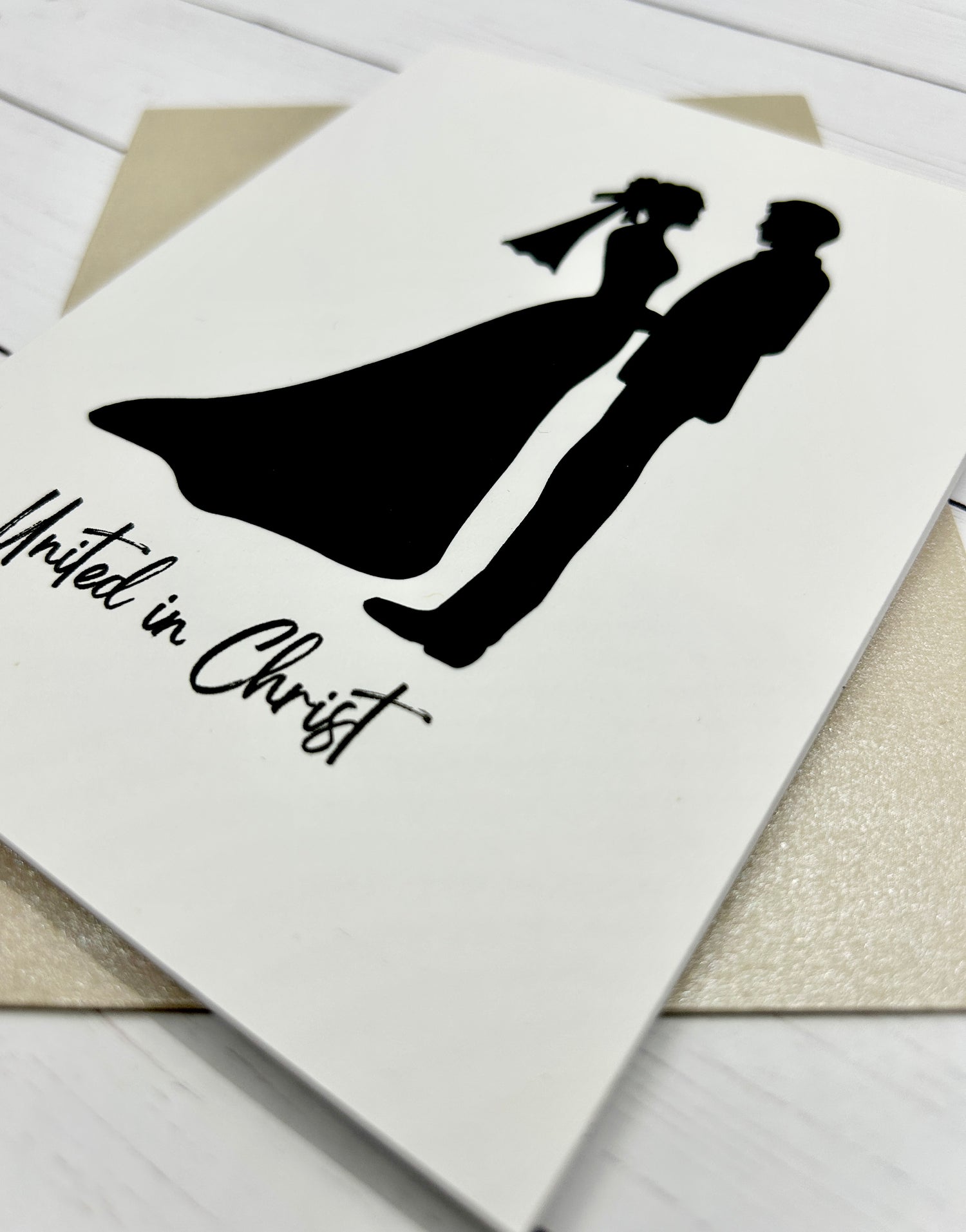 United in Christ Silhouette Wedding Card