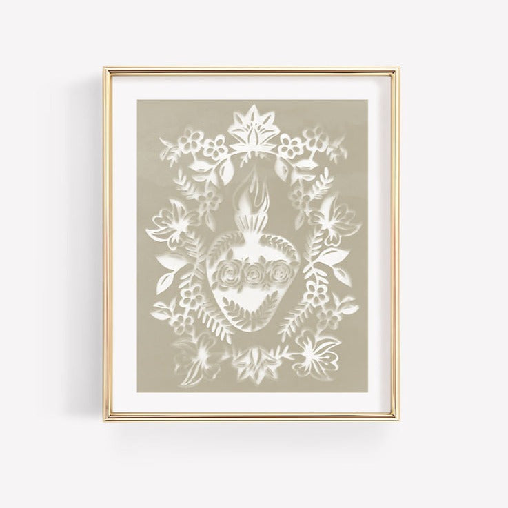 Immaculate Neutral Heart Sun Print