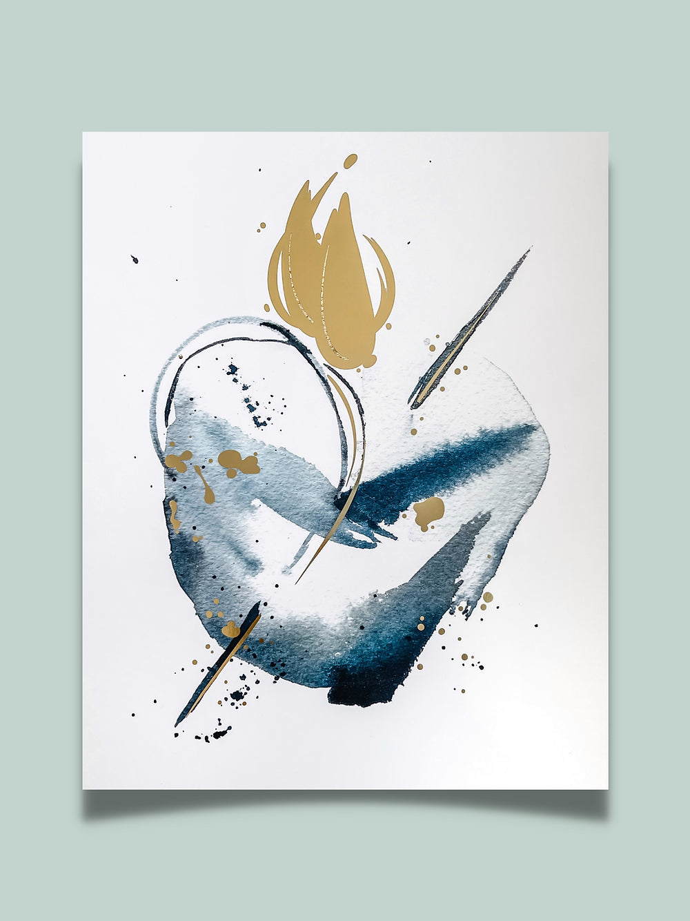 Gold Foil Immaculate Heart of Mary Print