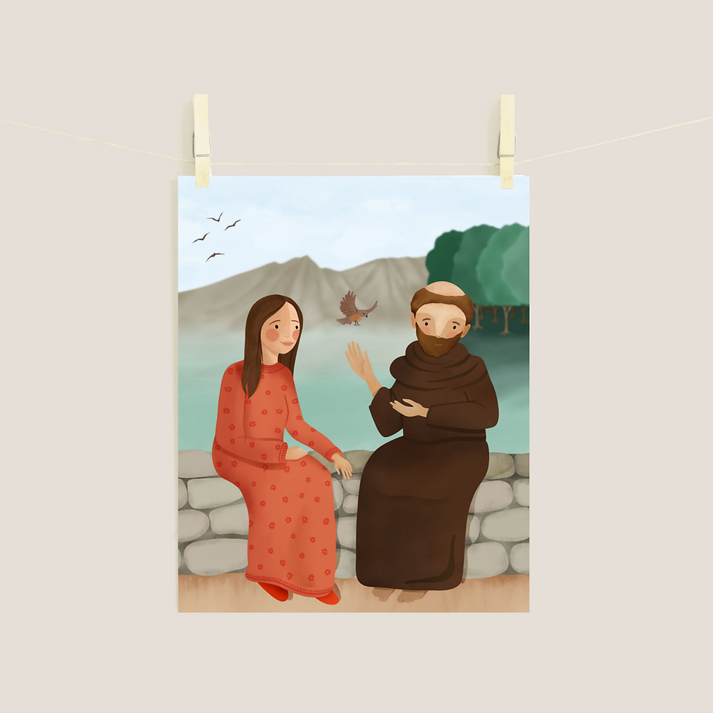 Saints Clare and Francis Print