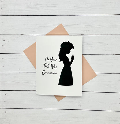 First Communion Silhouette Card