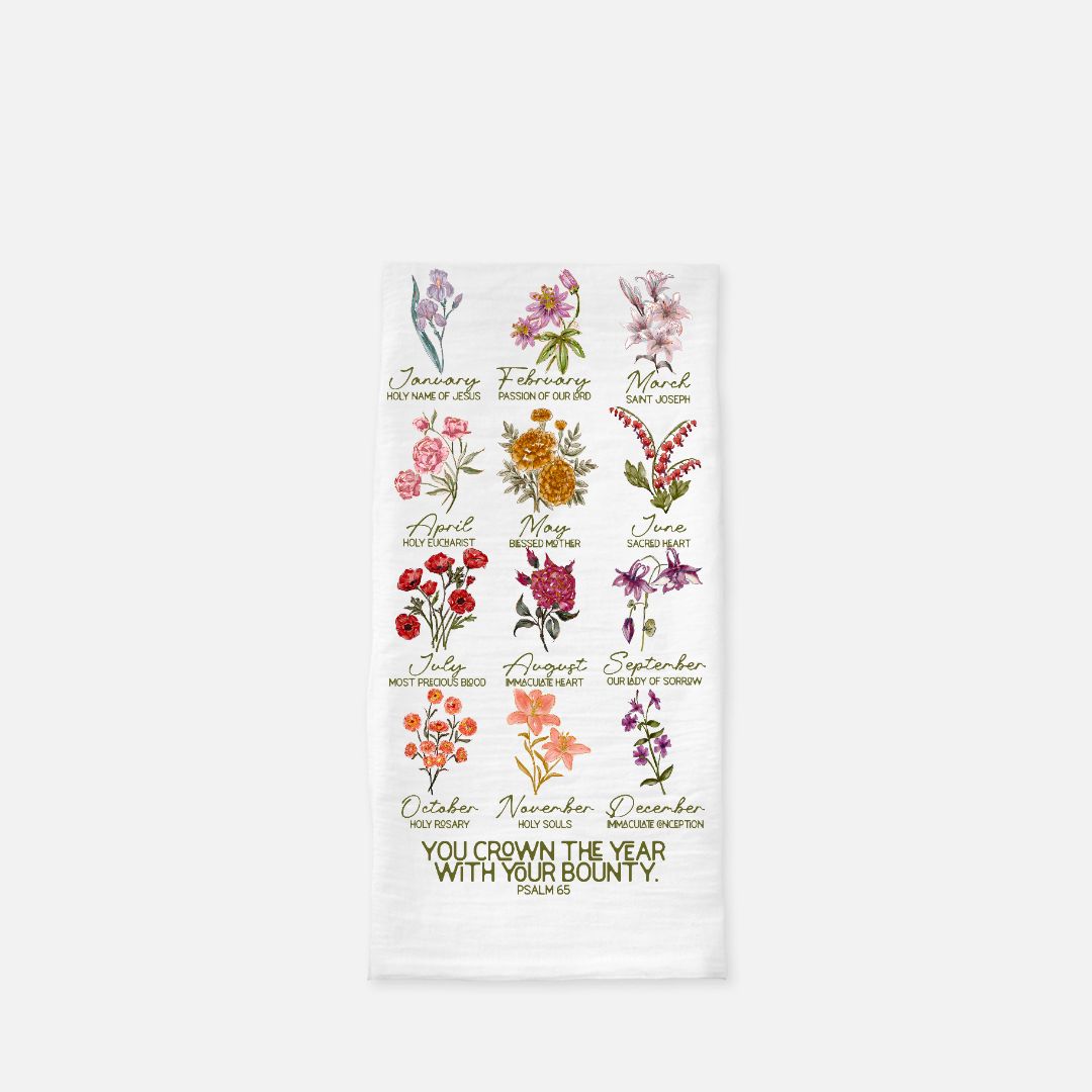 Liturgical Monthly Devotion Tea Towel (Flour Sack)