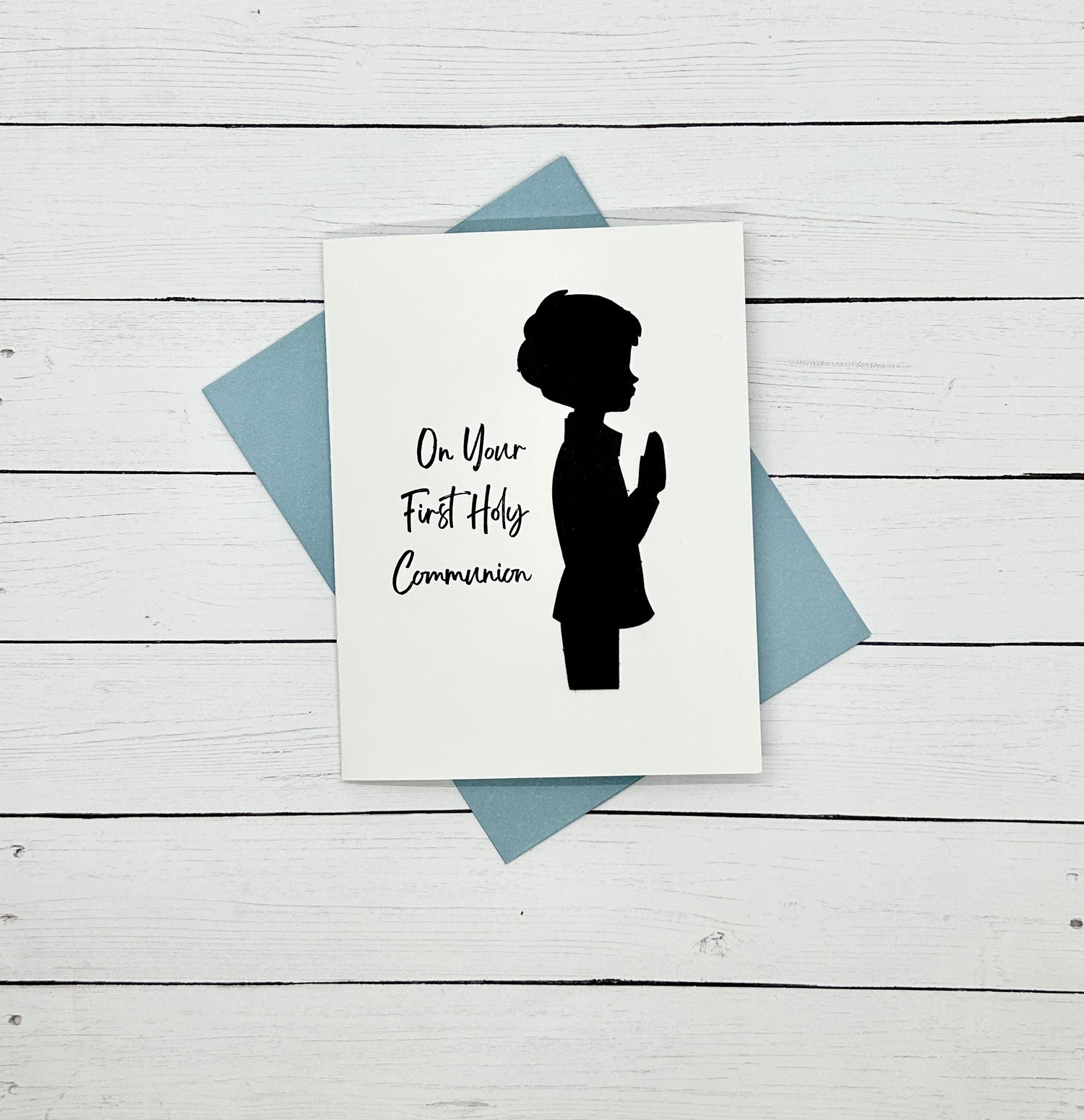 First Communion Silhouette Card