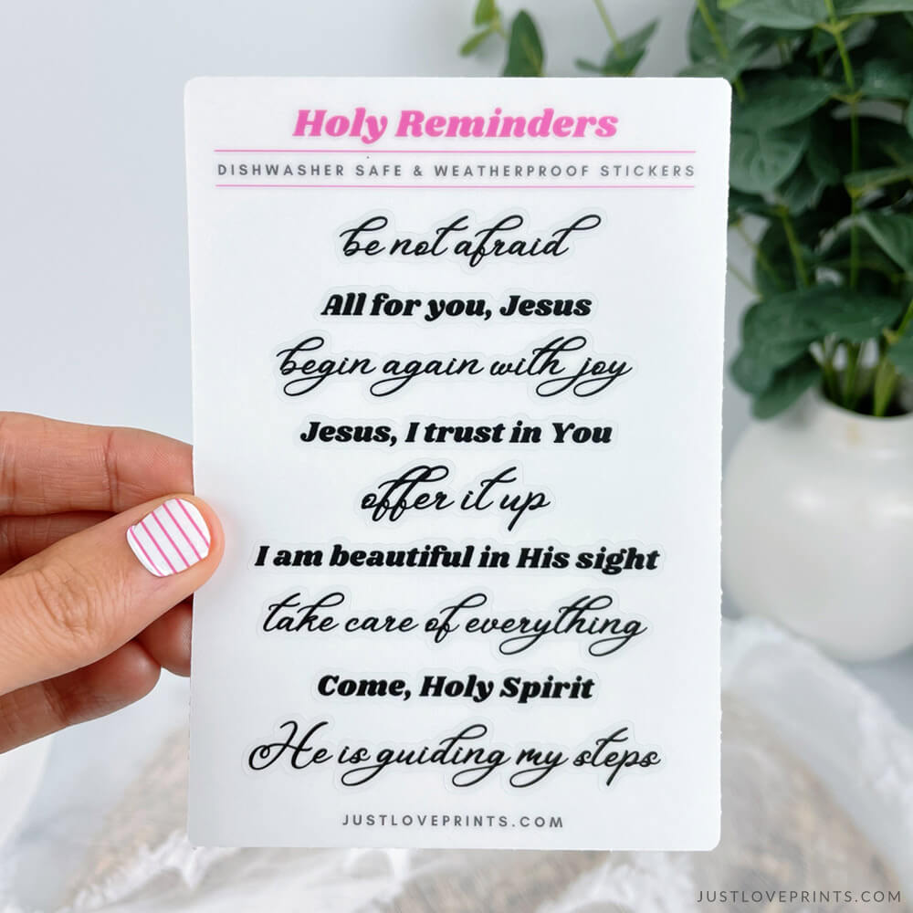 Holy Reminders Vinyl Sticker Sheet