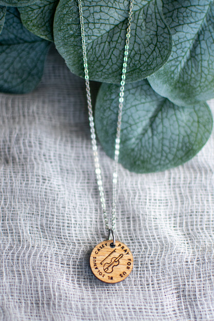 Wooden Saint Medal Necklace