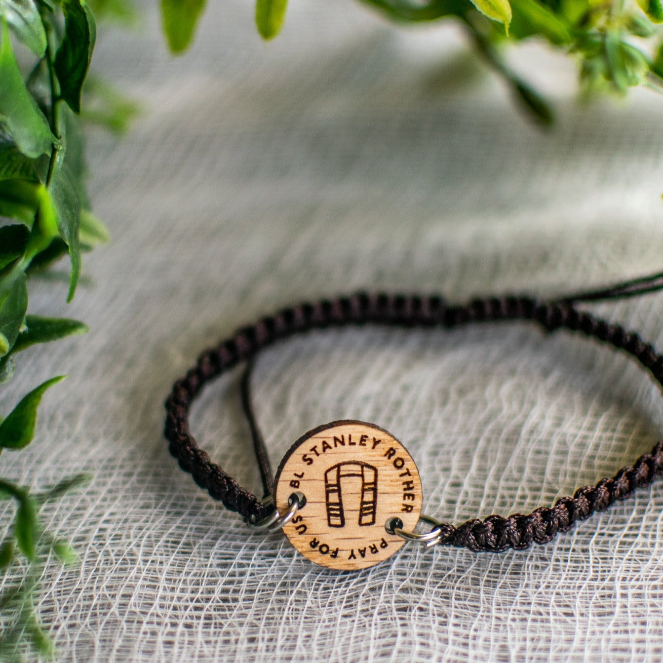 Wooden Saint Medal Bracelet (Adjustable)