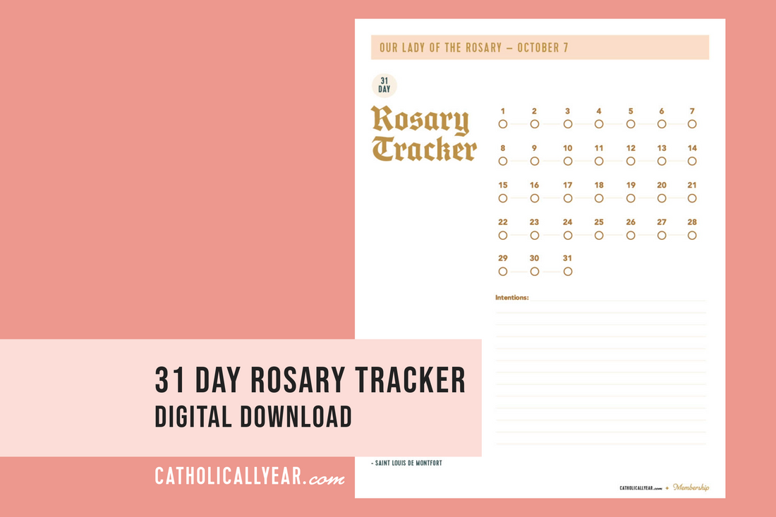 31 Day Rosary Tracker Activity {Digital Download}