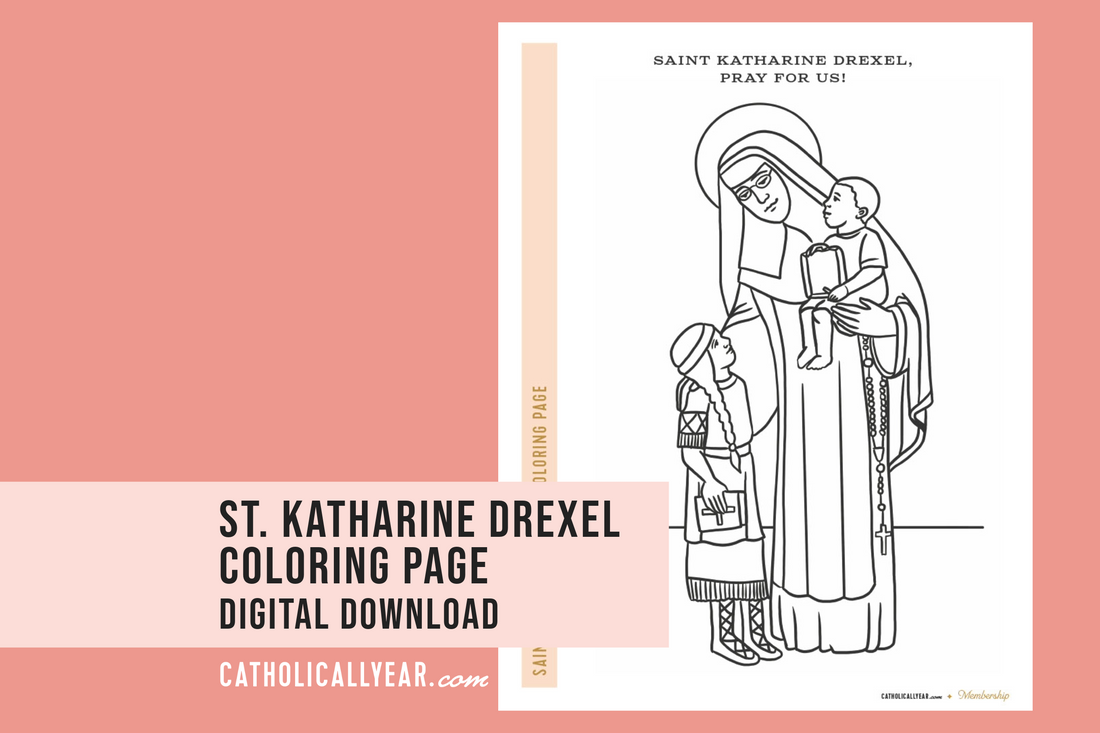 St. Katharine Drexel Coloring Page {Digital Download}