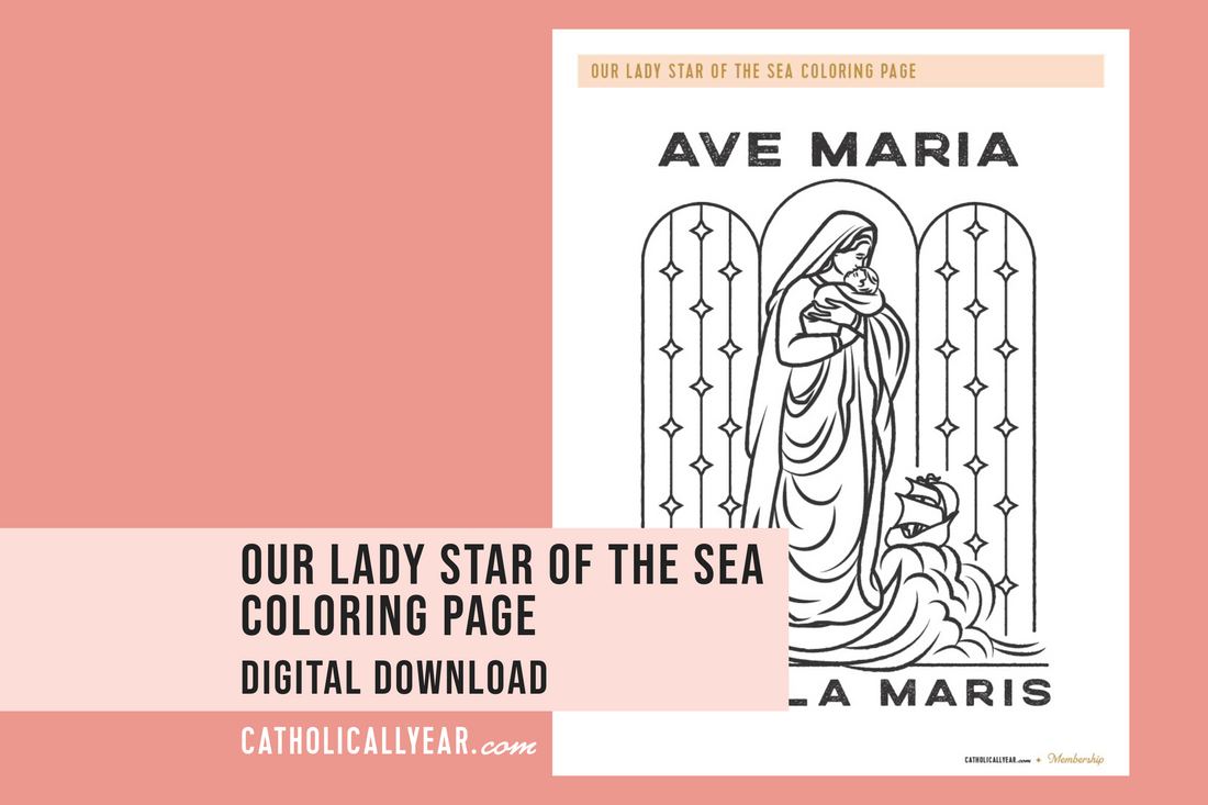 Our Lady Star of the Sea Coloring Page {Digital Download}