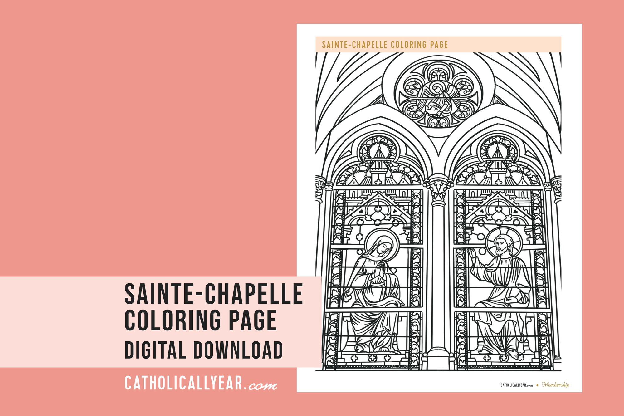 Sainte-Chapelle Coloring Page {Digital Download} – The Catholic All ...