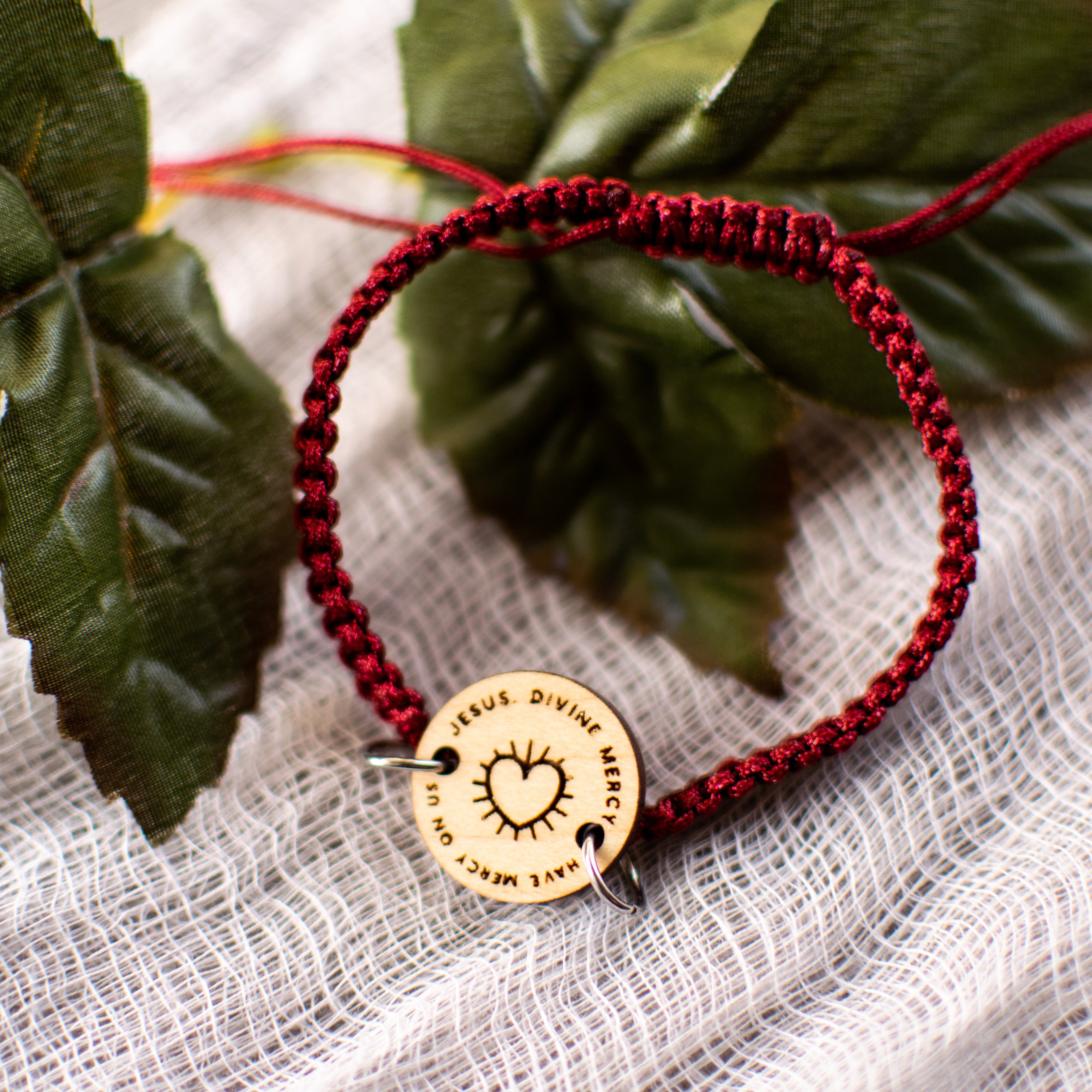 Wooden Devotion Medal Bracelet