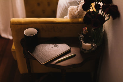 Dark Brown Faux Leather Notebook with Embossed Monstrance