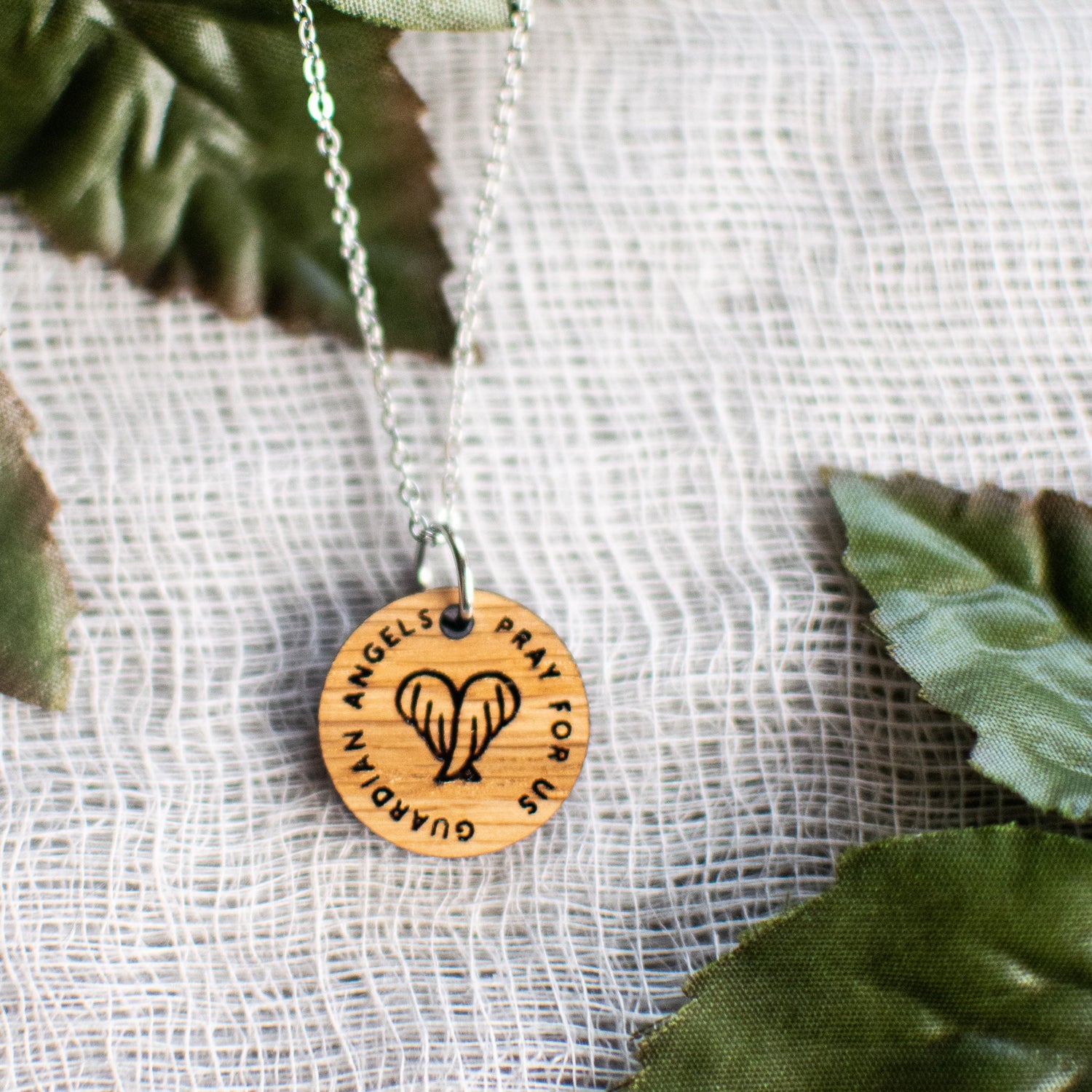 Wooden Devotion Medal Necklace