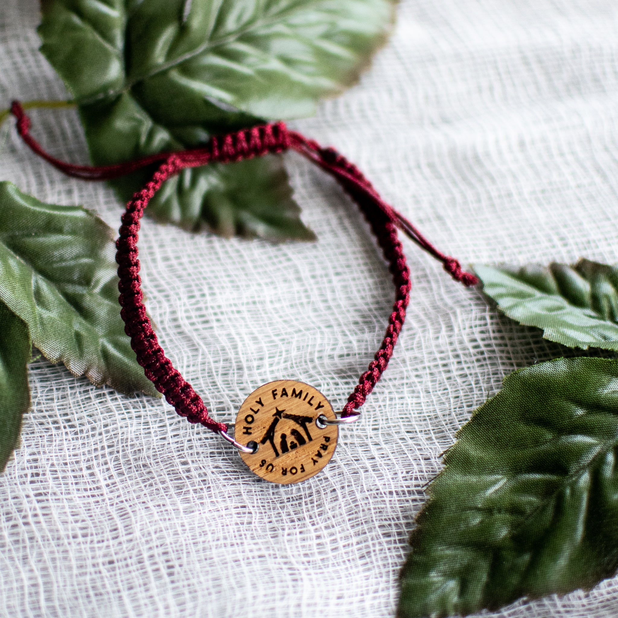 Wooden Devotion Medal Bracelet