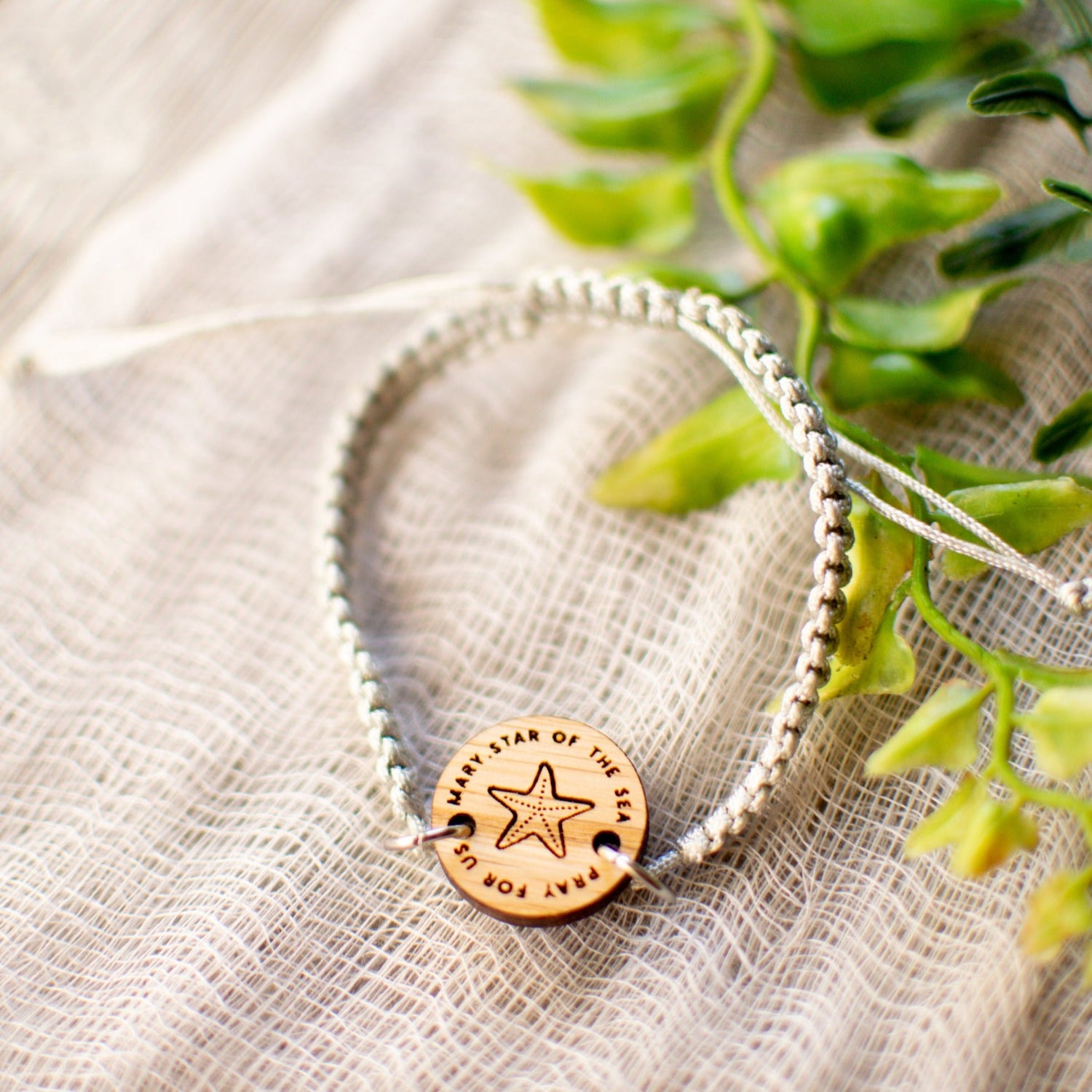 Wooden Devotion Medal Bracelet