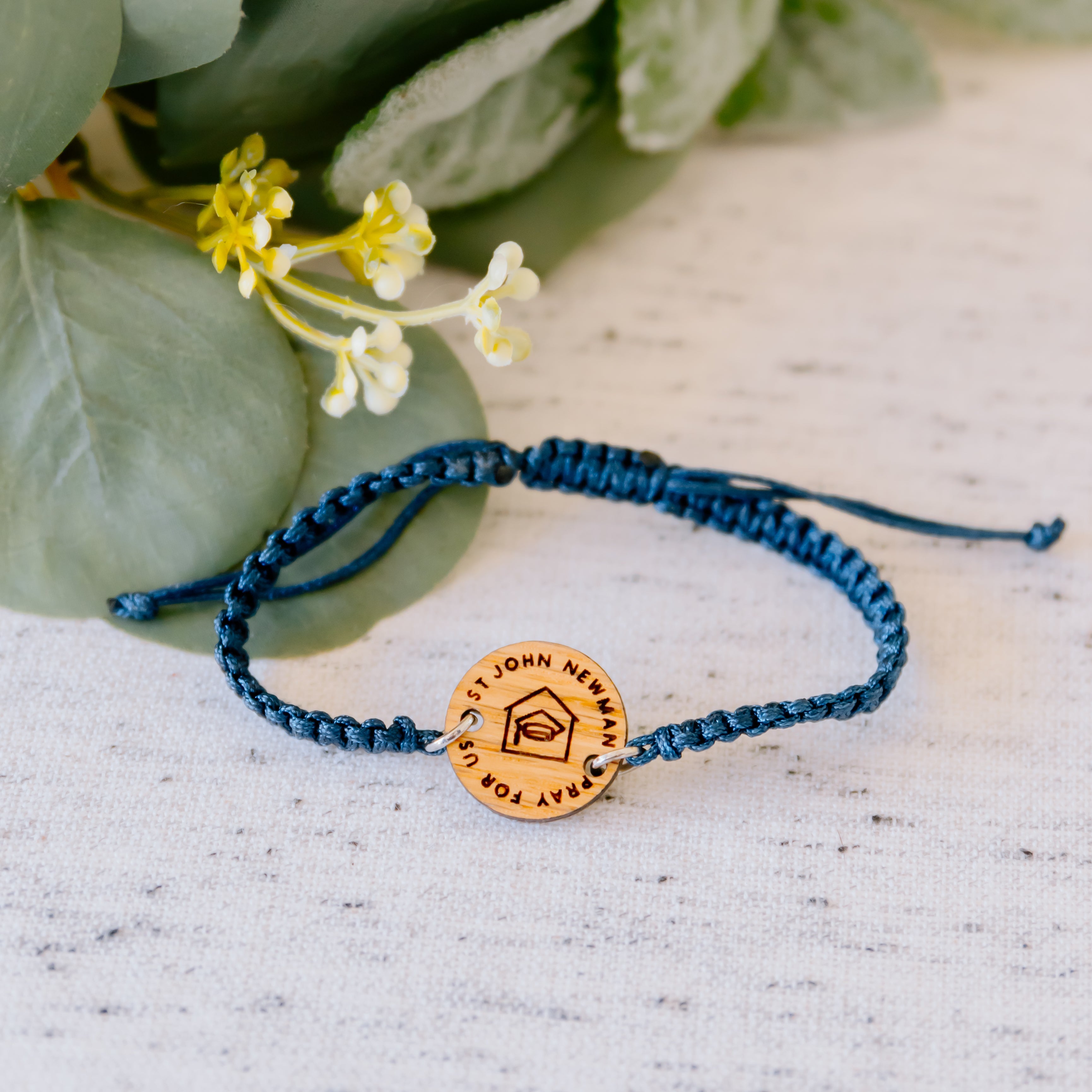 Wooden Saint Medal Bracelet (Adjustable)