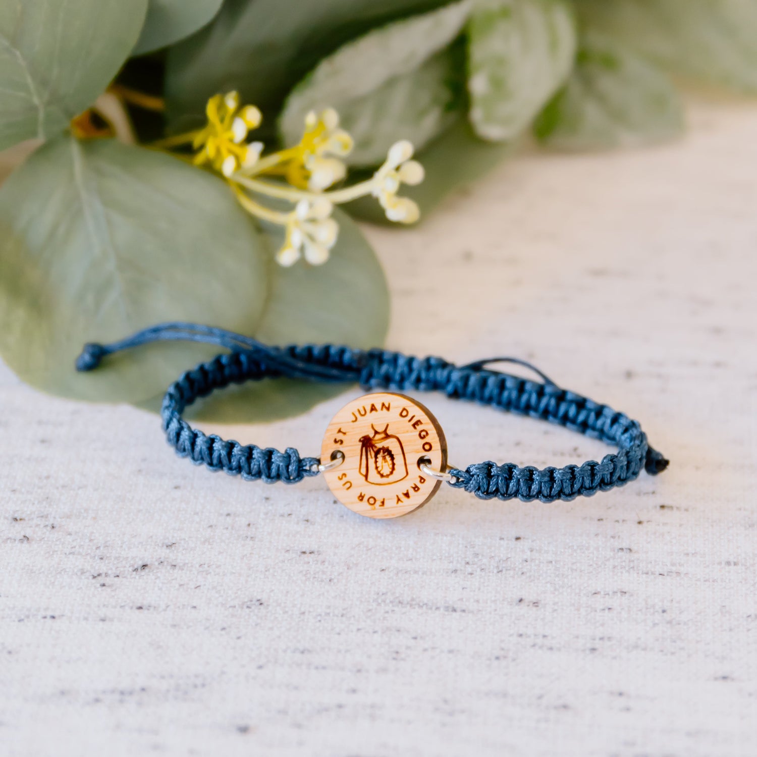 Wooden Saint Medal Bracelet (Adjustable)