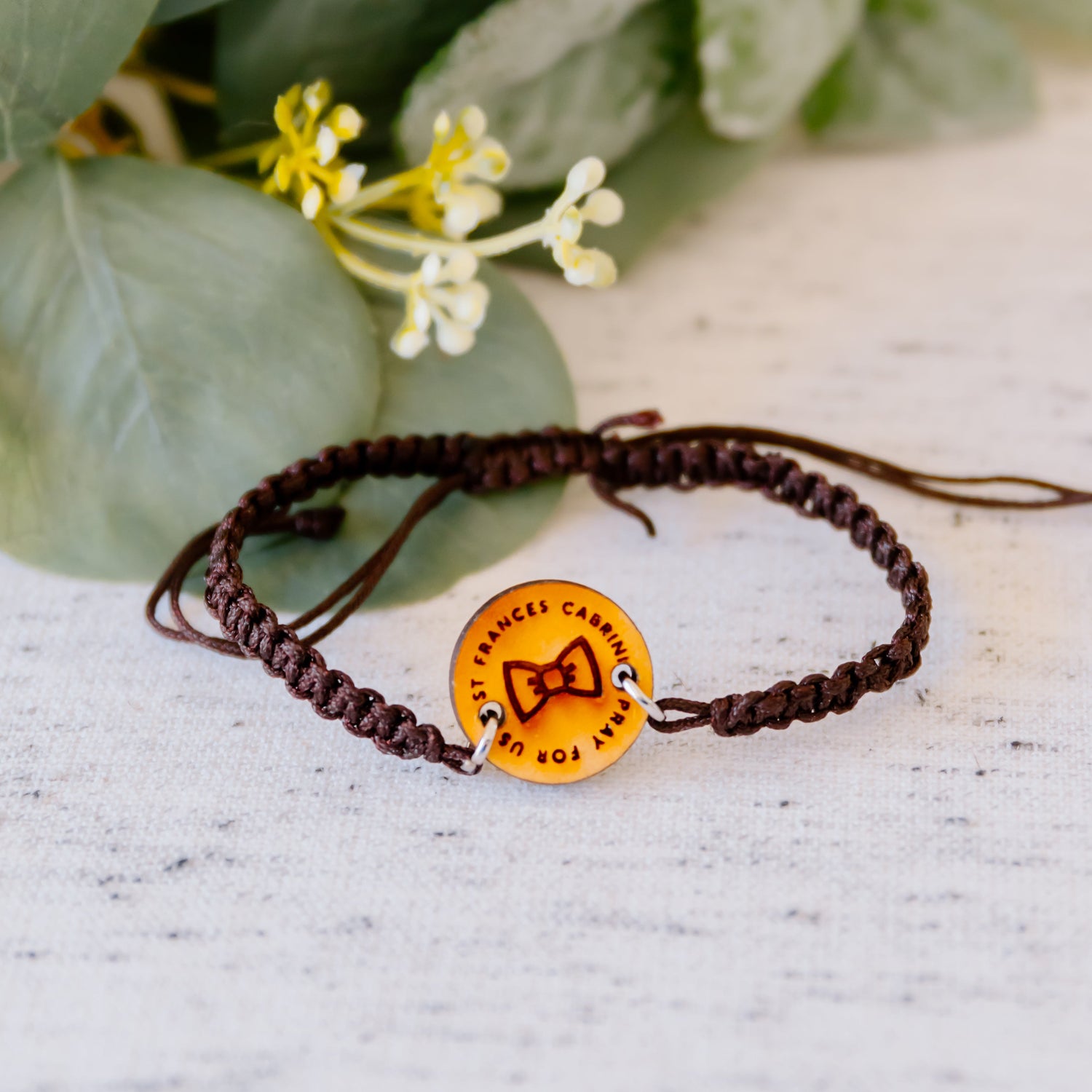 Wooden Saint Medal Bracelet (Adjustable)