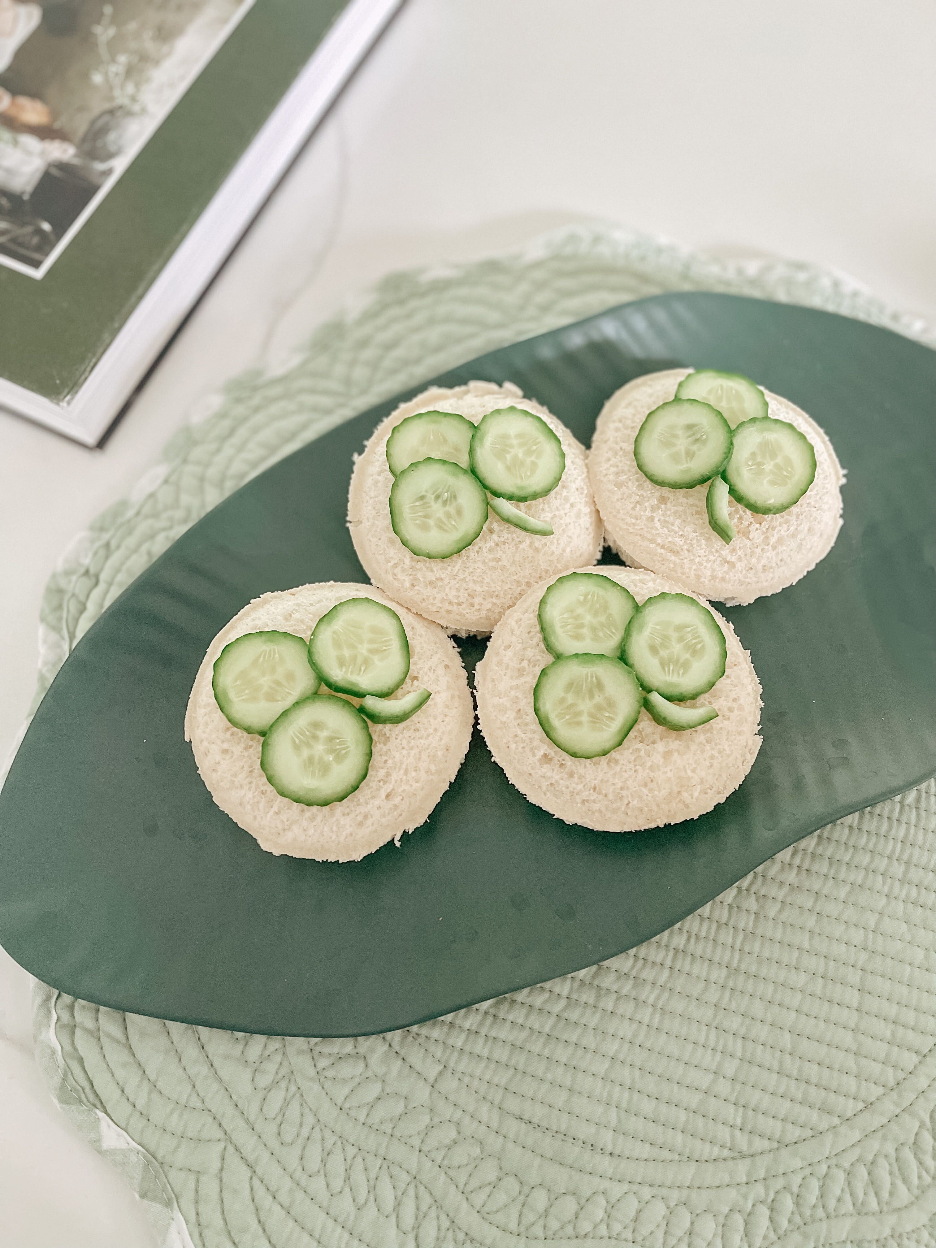 Shamrock Cucumber Tea Sandwiches - March 17- St. Patrick