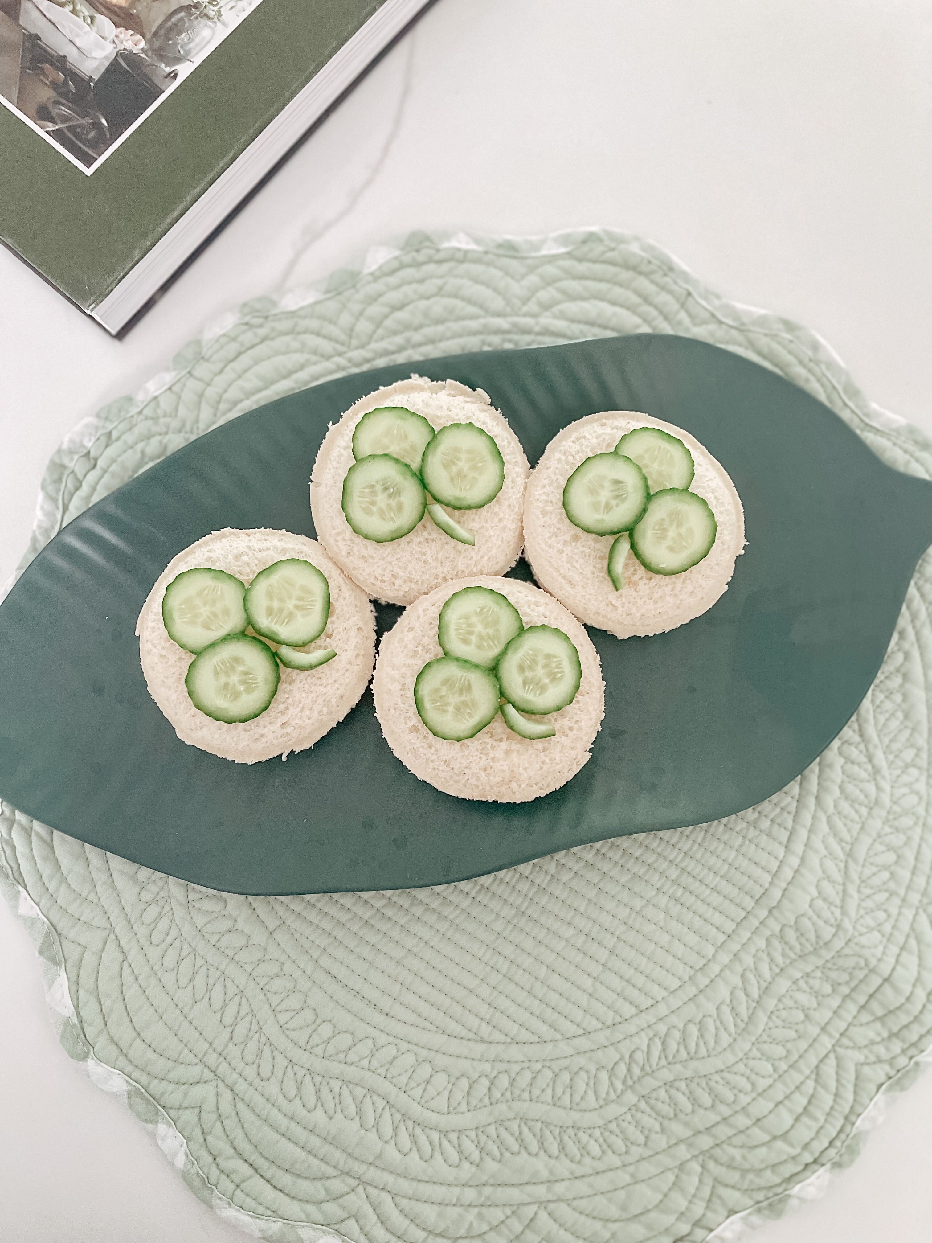 Shamrock Cucumber Tea Sandwiches - March 17- St. Patrick