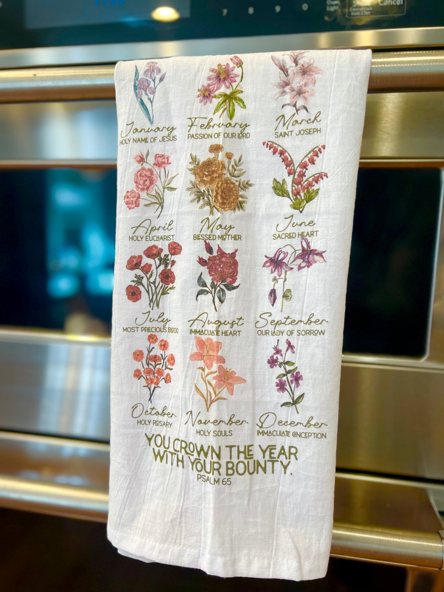 Liturgical Monthly Devotion Tea Towel (Flour Sack)