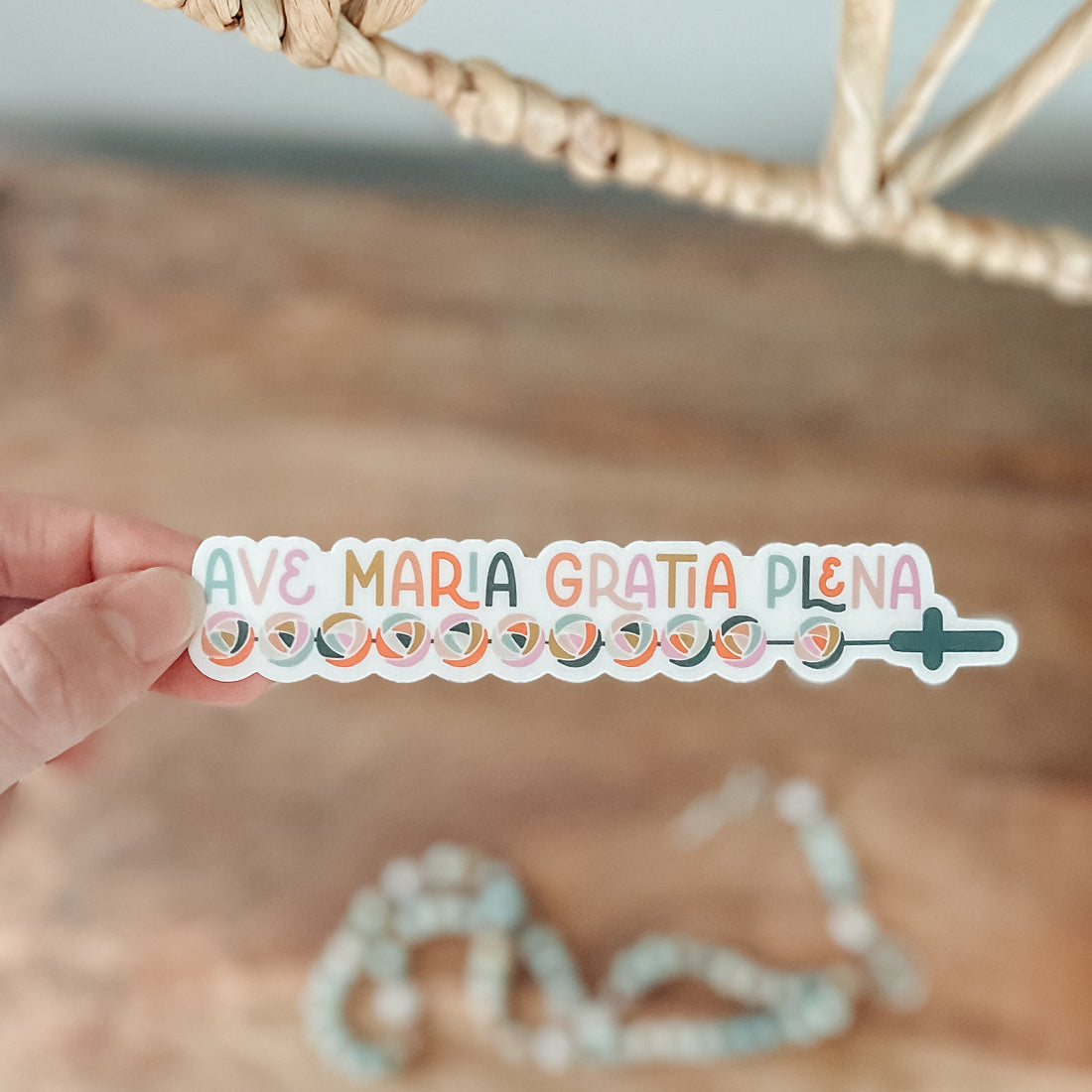 Ave Maria Rosary Decade Sticker