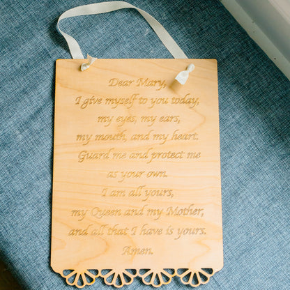 Marian Morning Offering - Wooden Wall Sign