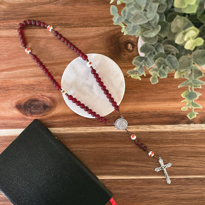 Red Pentecost Floral Rosary