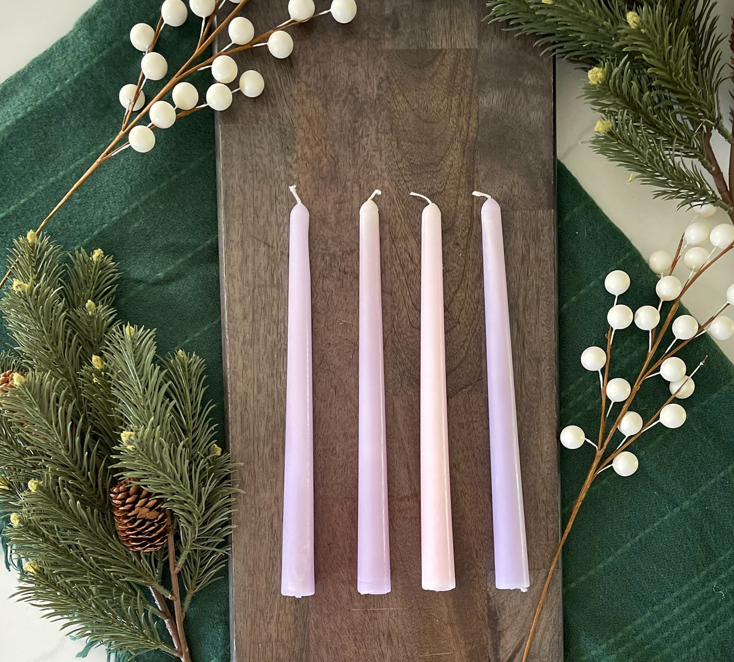 Scented Advent Beeswax Taper Candles (Set of 4)